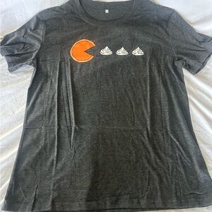 Gray Pumpkin pie type Pac-Man like T- Shirt,